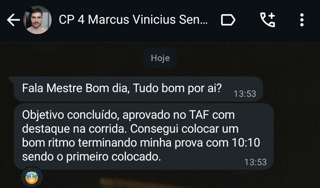 Depoimento Marcus - Aprovado TAF com 10:10 na corrida